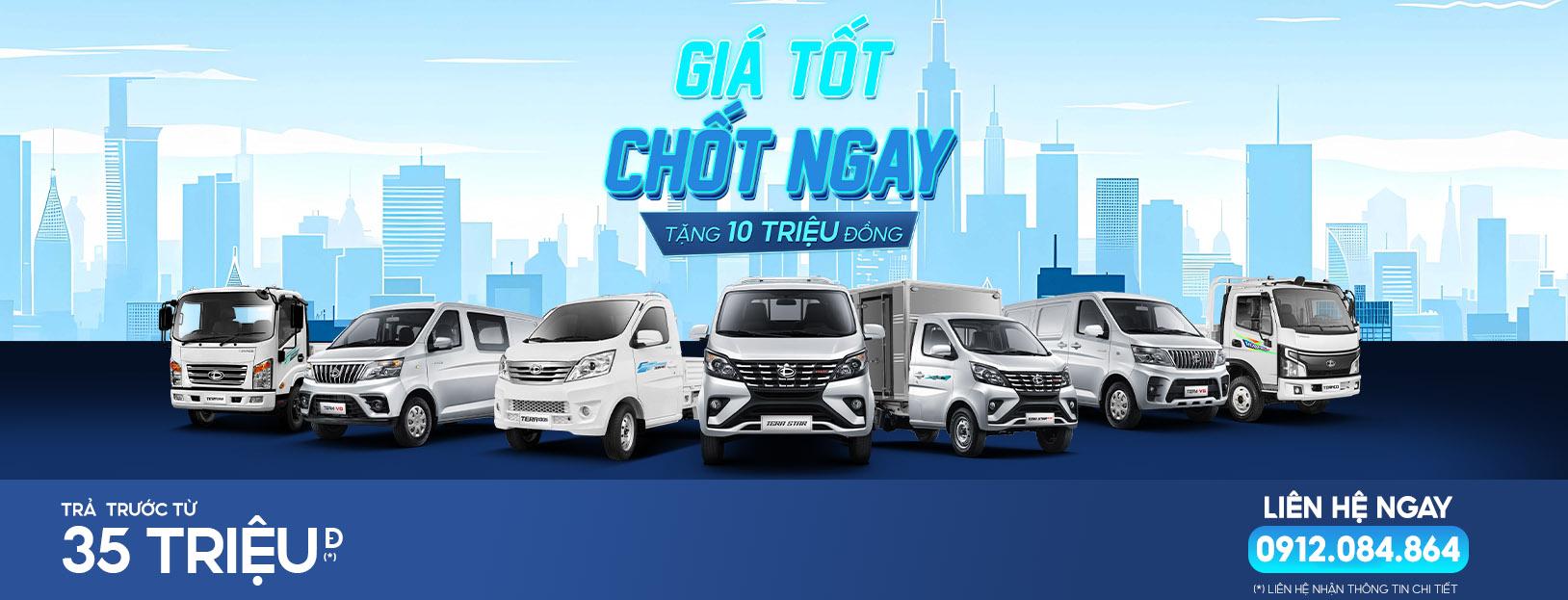 Bảng Giá Xe TERACO Mới Nhất Ở Phú Thọ Tháng 10/2025 – Giá Tốt, Giao Xe Ngay